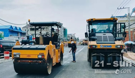 徐工成套道路机械助力柬埔寨金港高速建设！